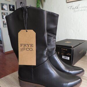 FRYE BLACK LEATHER BOOTS SIZE 7.5 NWOB